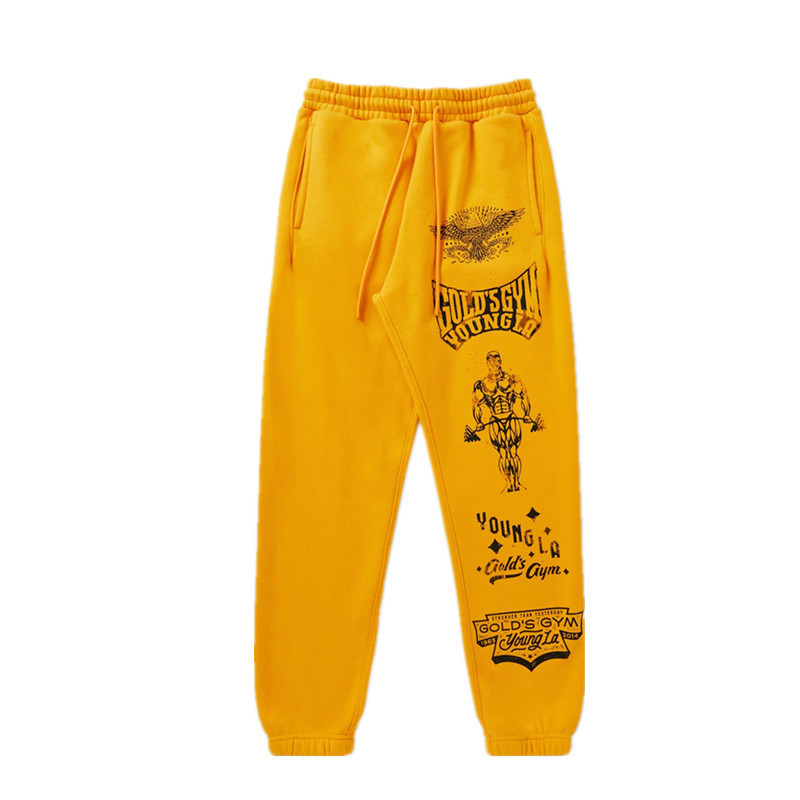 YoungLA x Gold's Gym Immortal Sweatpants Cuffed Yellow Wash