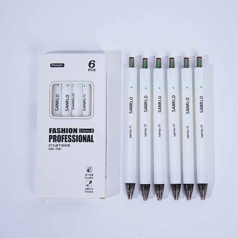 Europa Baoins bolígrafo de presión de resorte de alto valor facial vaina de descompresión de 0.5 mm suave y rápido secado lápiz de cepillo neutro