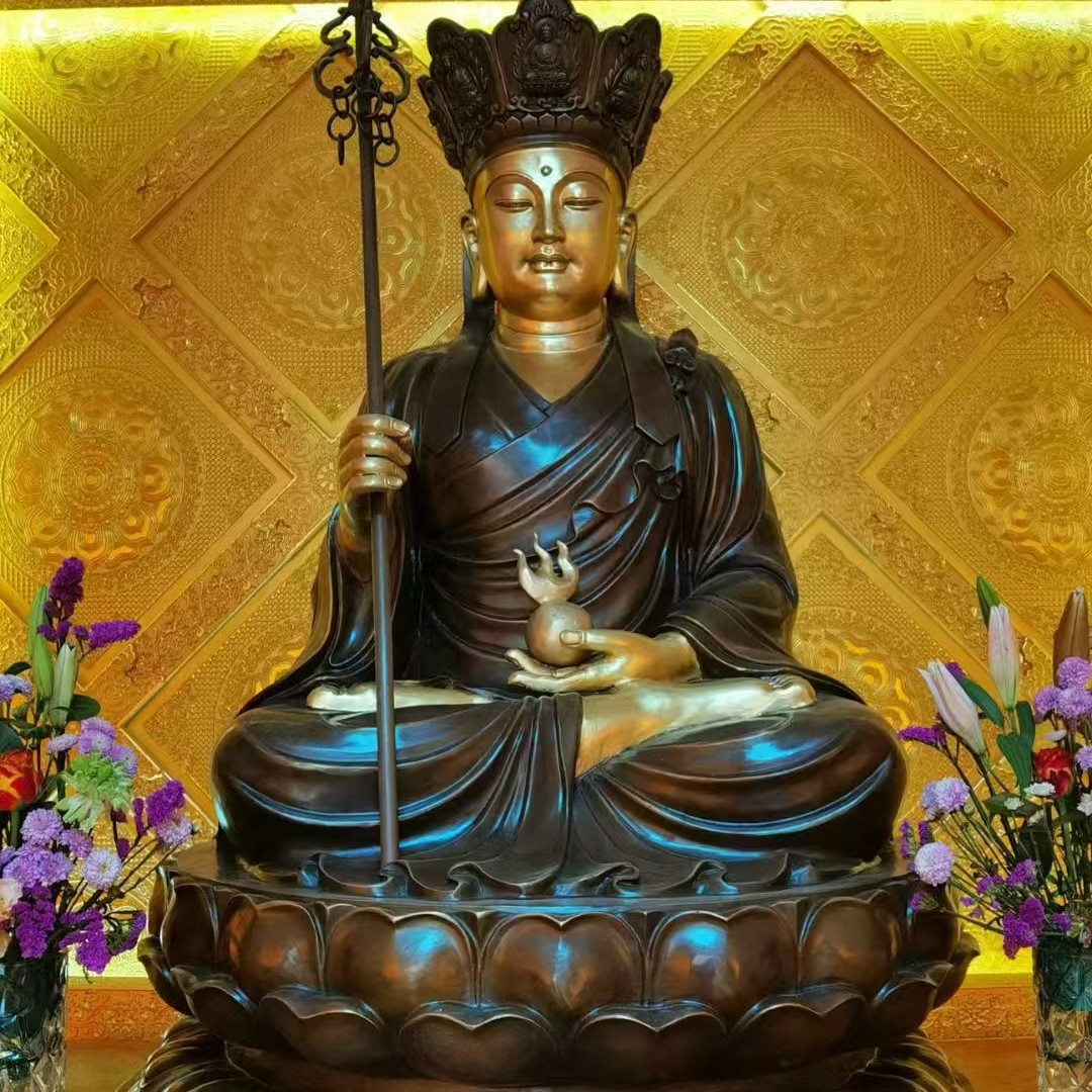 寺庙佛祖铜像西方三圣佛像摆件居家南无阿弥陀佛释迦牟尼神像模型