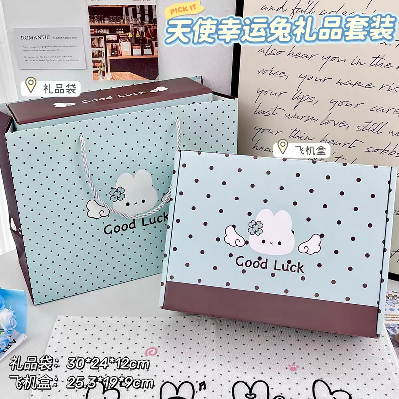 Cartoon Angel Lucky Rabbit Gift Box Set Ins Style High-Value Card Storage Box Holiday Packaging Gift Box