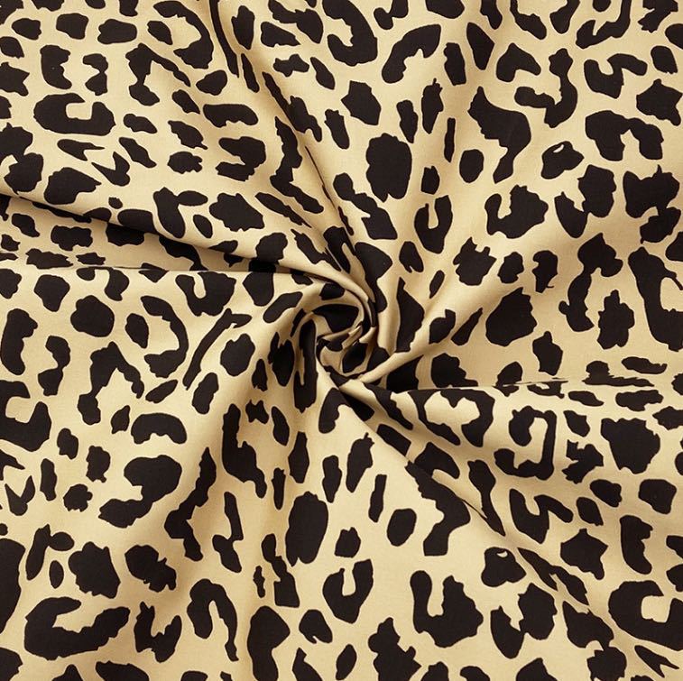Fábrica directa 100 tela de algodón elástica 4 vías malla elástica leopardo vestido
