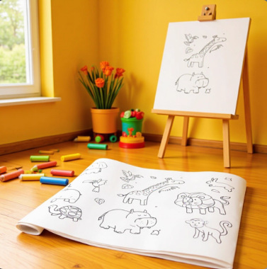 批发幼儿园儿童涂鸦绘画长卷30白牛皮纸纸质加工小卷美术画画