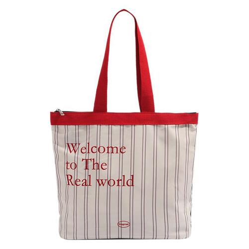 2024 New Large Capacity Striped Contrast Color Tote Bag Women's Commuting Versatile Casual Shoulder Bag Wholesale Cross-Border