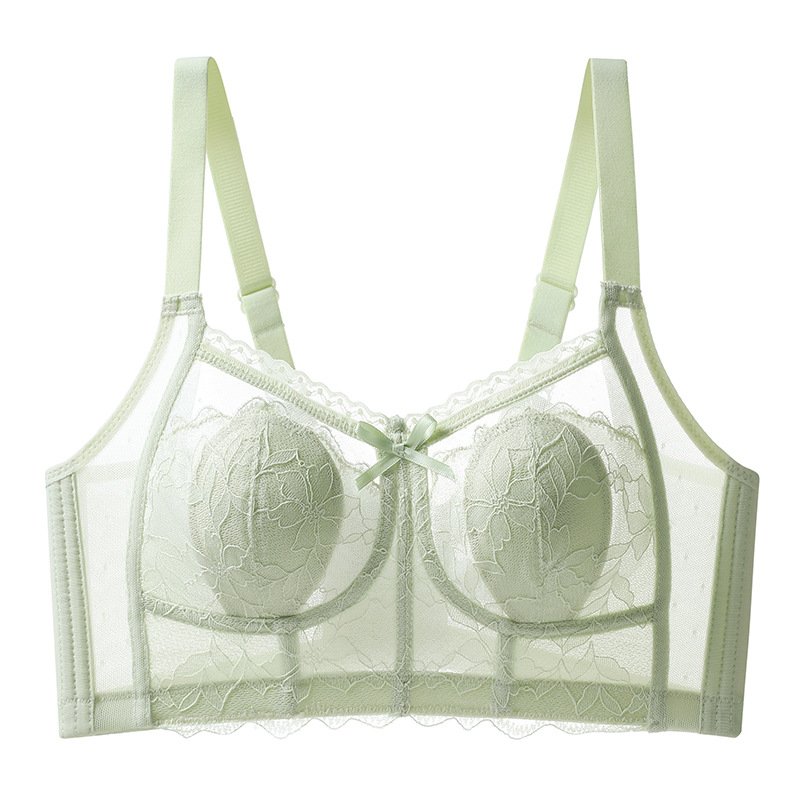 Ropa interior grande pecho pequeño verano Delgado Orejas de conejo Sujetador push up inalámbrico sujetador de mama estilo francés ropa interior para mujeres