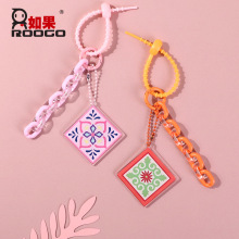 创意简约背包亚克力挂件包包钥匙扣装饰品泉州文创花砖吊坠饰品
