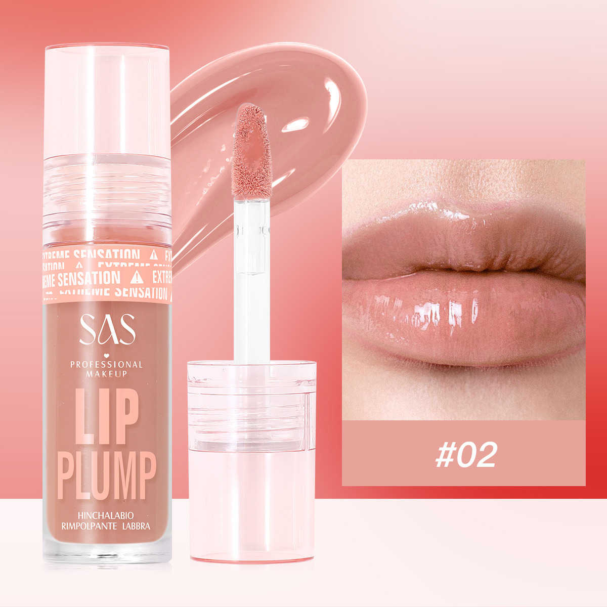 SAS belleza estilo explosivo transfronterizo venta caliente brillo de labios realce de labios nacarado esmalte de labios hidratante e hidratante al por mayor SAC131