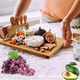 跨境竹制面包水果托盘黄油辅食芝士奶酪托盘零食点心多功能托盘