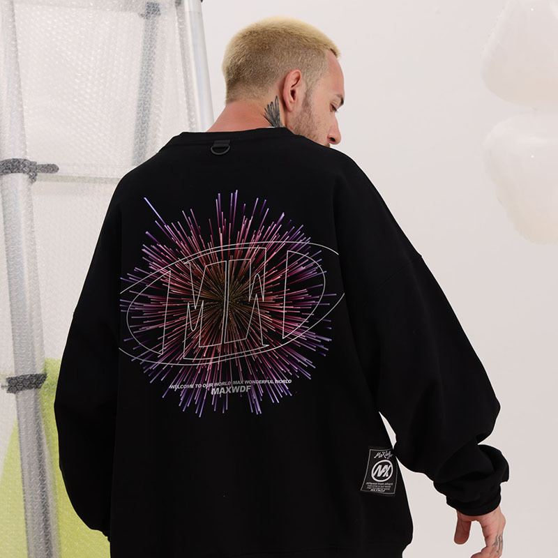 Men's Clothing round neck pullover sweatshirt original Dongshankou design couple style heavyweight high street Japanese style_voghion.com