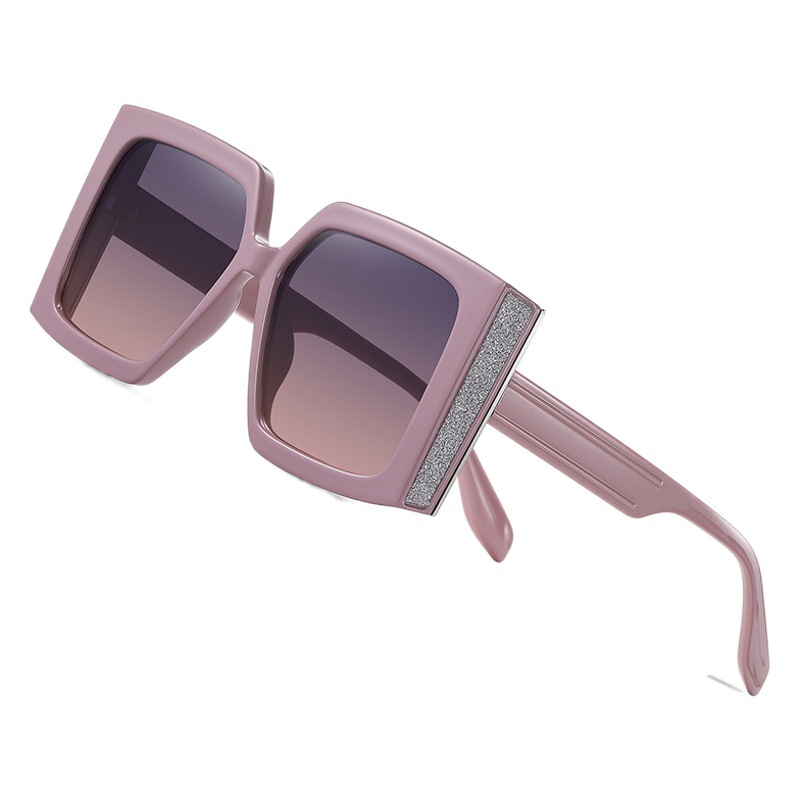 Nuevas gafas de sol polarizadas de Internet celebridad gran marco de alta calidad gafas de sol TR7550 caja de color rosa gafas de sol a prueba de UV