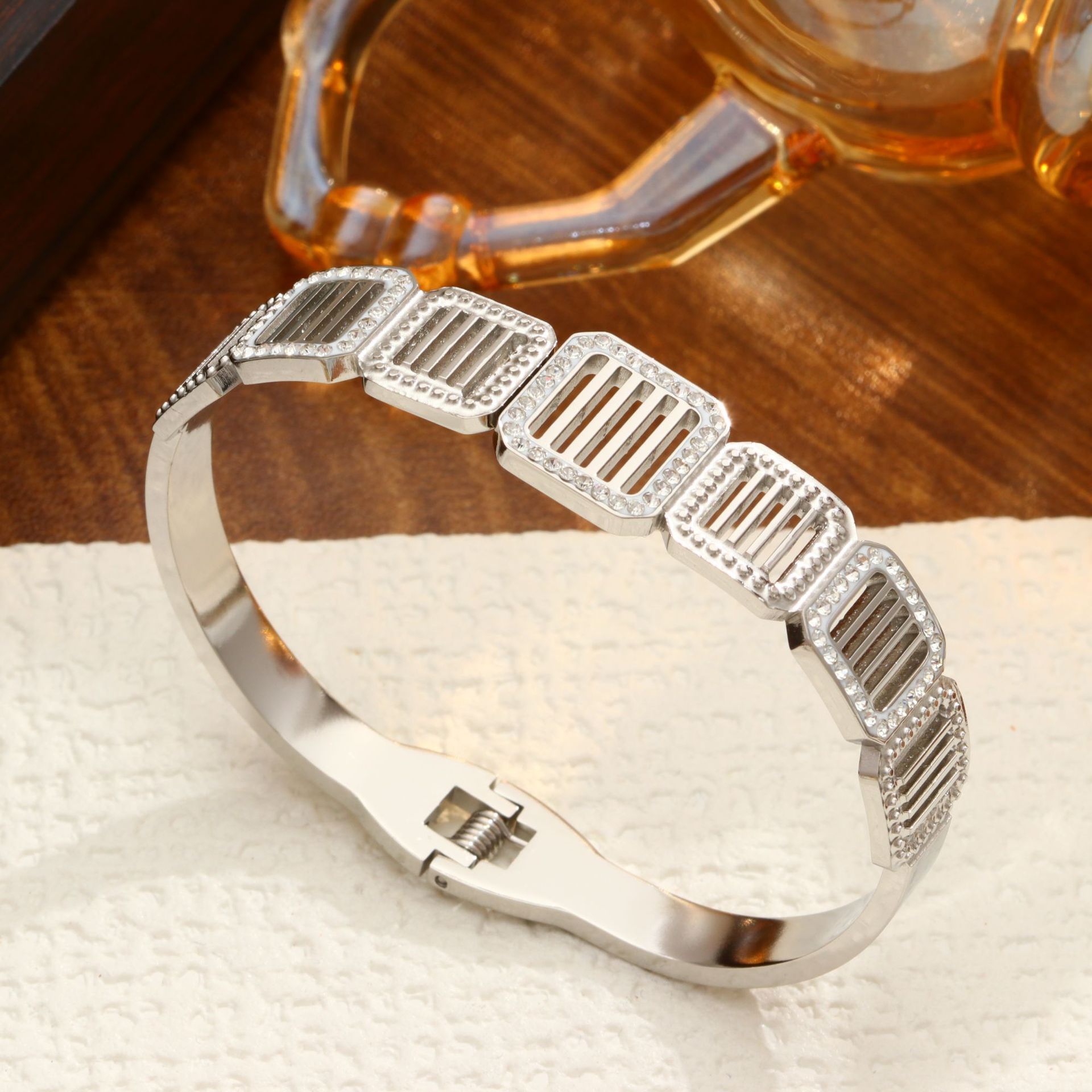 Multiple hollow squares-steel color