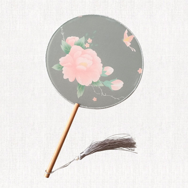 Abanderado estampado grupo abanico 2024 nuevo estilo flor animal abanico antiguo al por mayor Hanfu cheongsam traje antiguo abanico de baile