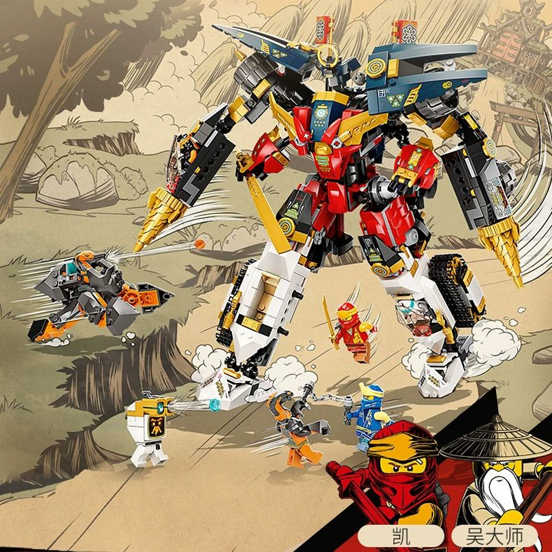 Совместимо с Lego Phantom Ninjago суперкомбинация Меха 71765 Конструктор сборка игрушка кросс-бордер Ниндзяго