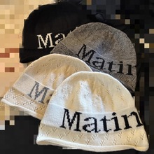 韩版字母针织毛线帽子男女春秋百搭时尚保暖显脸小冷帽包头帽潮