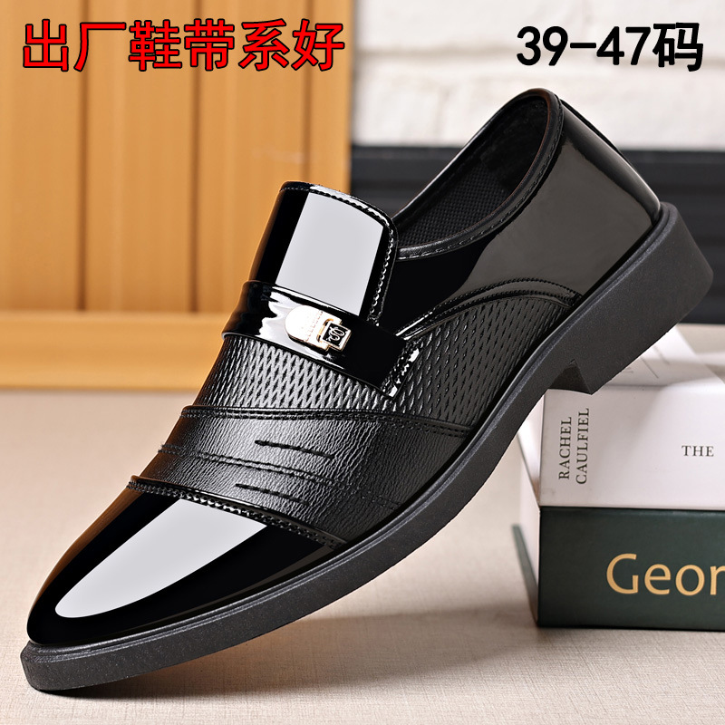 Zapatos de hombre transfronterizos, zapatos de cuero brillantes, zapatos casuales de hombre, zapatos de negocios, zapatos de espejo de tamaño grande