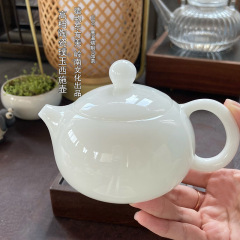高級氷種の玉西施壺羊脂玉白磁手作りの単一ティーポット陶磁器のティーポットビジネスお土産