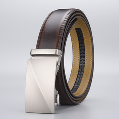 New high-grade cowhide leather belt for men's business, versatile for young and middle-aged people, Guangzhou alloy automatic buckle source manufacturer wholesale