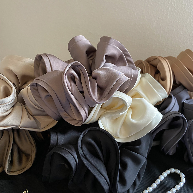 法式复古布艺木耳边花苞缎面大肠发圈头绳高级感简约气质发绳女