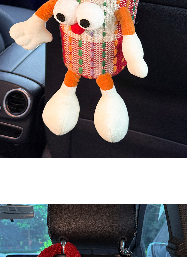 Car Tissue Box, Cute Doll, Hands and Feet, Car Tissue Hanging Bag, High-End and Practical Car Armrest Box Tissue Box