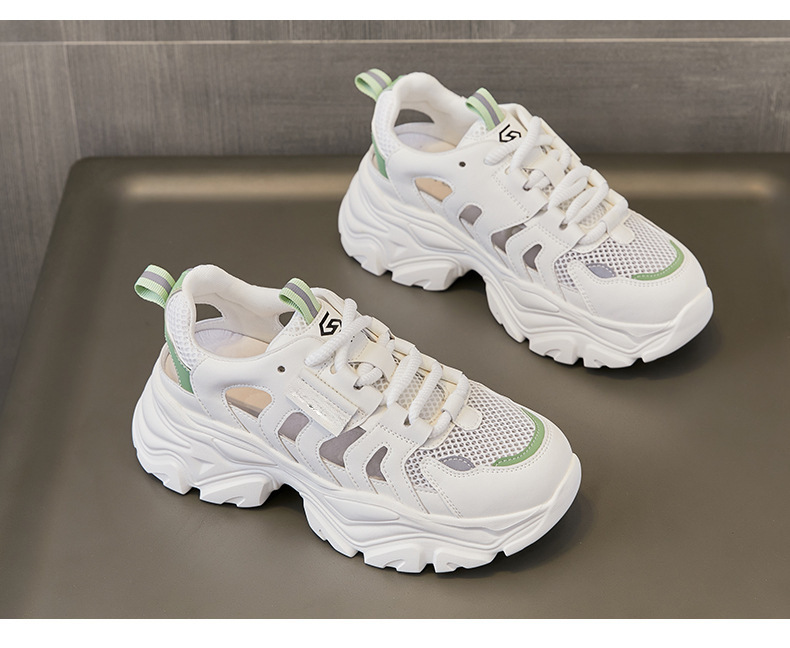 Giày sneaker nữ đế dày phong cách chunky, lưới thoáng khí mùa hè 2025 — Màu xanh lá cây [phiên bản nâng cấp], SSC2112E5K màu tím nhạt rỗng thoáng khí, SSC2112E5K màu xanh lá cây rỗng thoáng khí, Màu tím nhạt [phiên bản nâng cấp] chi tiết 15