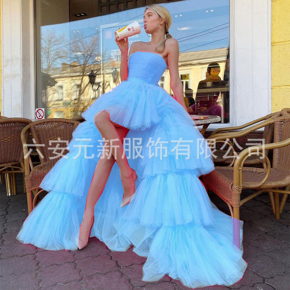 2023 europeo y americano Comercio exterior Amazon AliExpress deseo nuevo tubo superior falda de la torta boda bola del banquete vestido noche