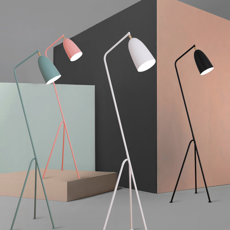 Post-modern designer ins Nordic simple wrought iron tripod standing lamp study living room bedroom decorative floor lamp