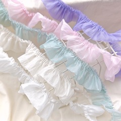オリジナル手作りブックジャケット、ベビー服アクセサリー、袖口、襟、レース、二層スーパーソフトパール糸プリーツレース