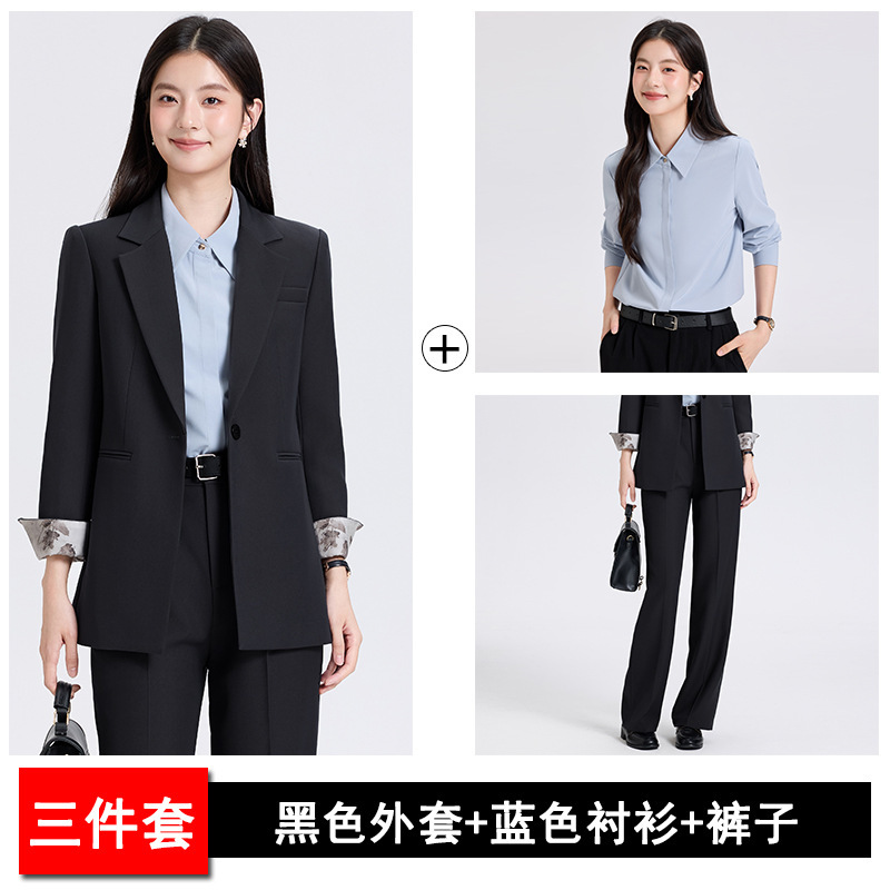 职业西装套装女春秋高端气质轻职场高级感大学生面试正装西服外套|undefined