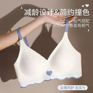 无痕夏季薄款女士内衣聚拢无钢圈下垂大胸显小运动舒适大学生胸罩
