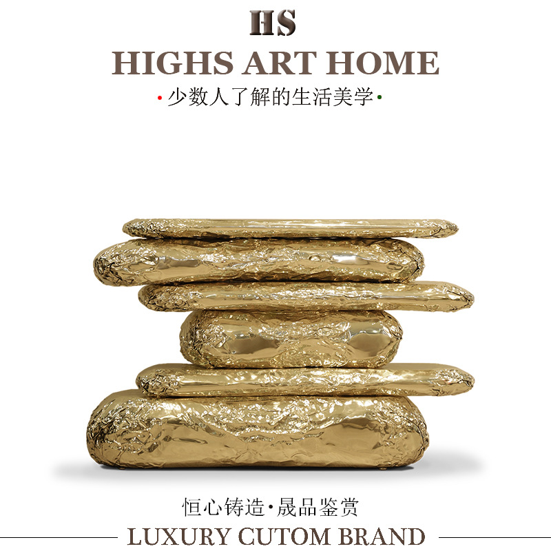 葡萄牙BOCADOLOBO奢华玄关台黄铜异形设计师创意别墅高端入户玄关