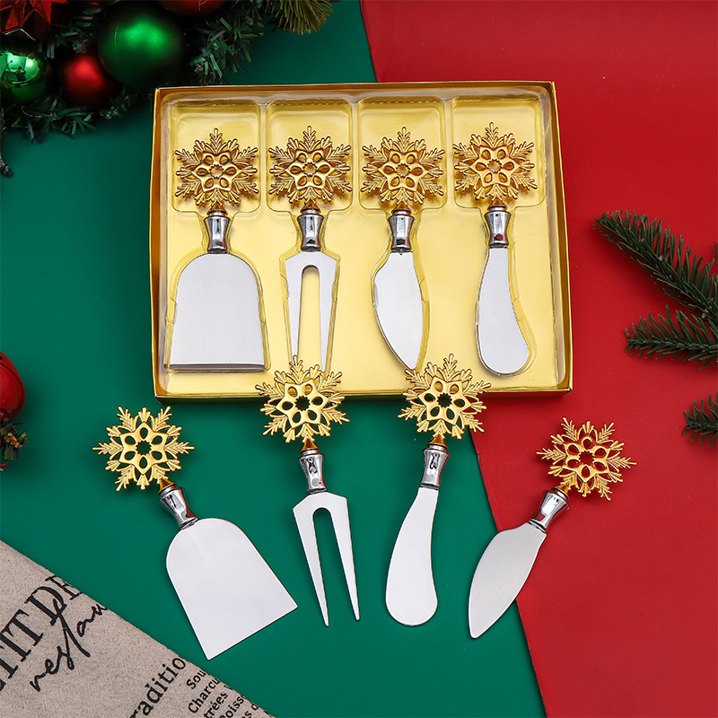 Six-Sided Snowflake Creative Knife Cartoon Style Baking Knife and Fork Set DIY Personalized Knife Handle Cross-Border Atmosphere Knife Six-Sided Snowflake Creative Knife Cartoon Style Baking Knife and Fork Set DIY Personalized Knife Handle Cross-Border Atmosphere Knife