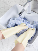 丁腈手套女植絨型家用防水耐用廚房多功能刷碗洗碗洗衣服塑膠橡膠