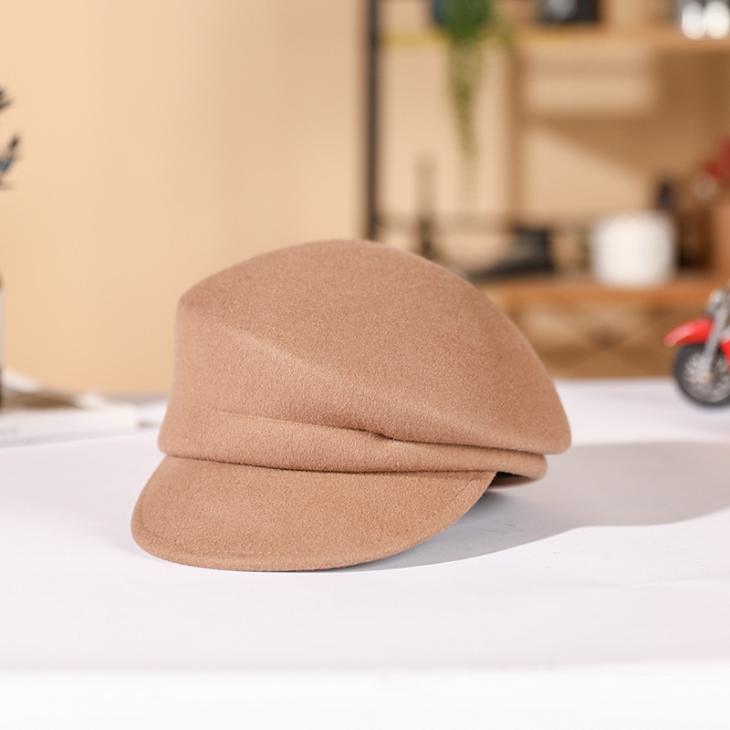 Sombrero japonés Otoño e Invierno de lana pura boina fiebre mismo estilo newsboy sombrero de fábrica pelo recto sombrero de moda retro británico