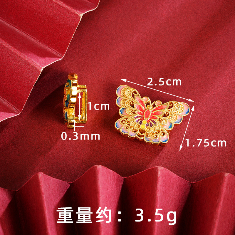 Nuevos productos retro mariposa china hueco joyería DIY accesorios de verano de alta calidad esmalte color Yiwu fuente image 9