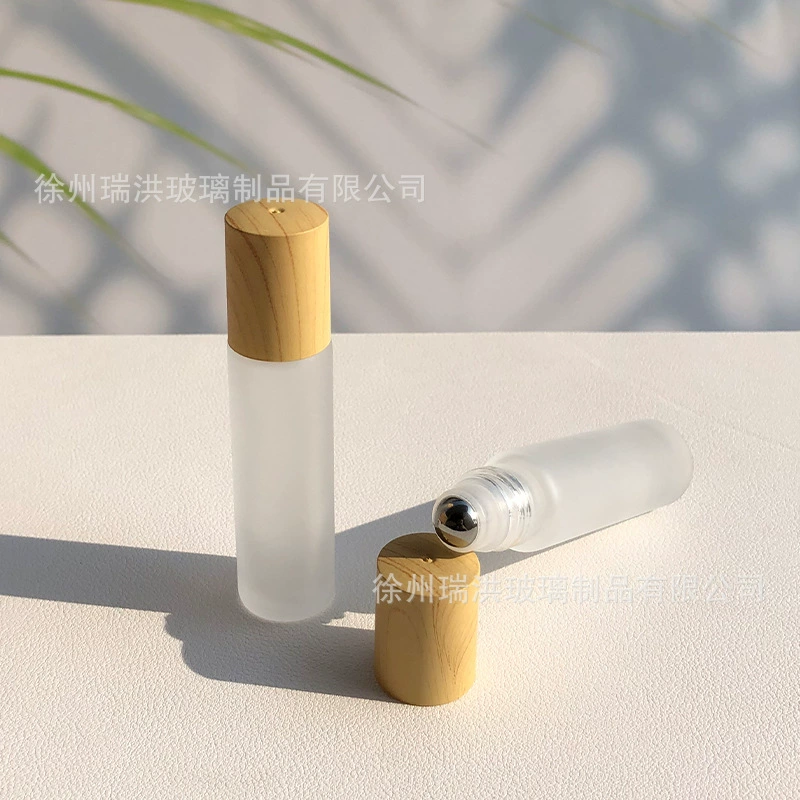 Оптовая 5ml10ml деревянное зерно крышка ролик мяч бутылка матовое стекло Духи Эфирное масло Сплит бутылка