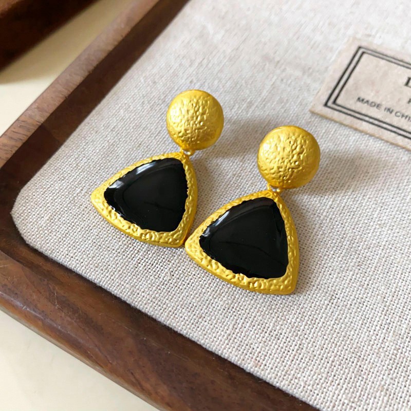Medieval vintage diamantes geométricos oval pendientes collar ligero lujo nicho cadena clavícula juegos de joyería retro