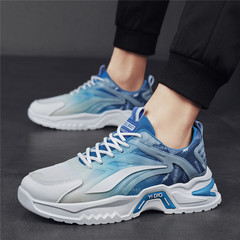 網面運動跑步鞋男休閒防臭透氣增高老爹鞋耐磨防滑軟底籃球鞋