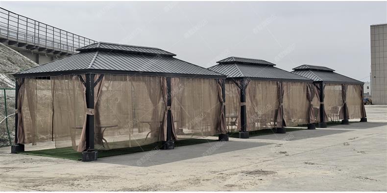 High-End Outdoor Pavilion Garden Terrace Aluminum Alloy Courtyard Leisure New Chinese-Style Pavilion Villa Courtyard Outdoor Sunshade