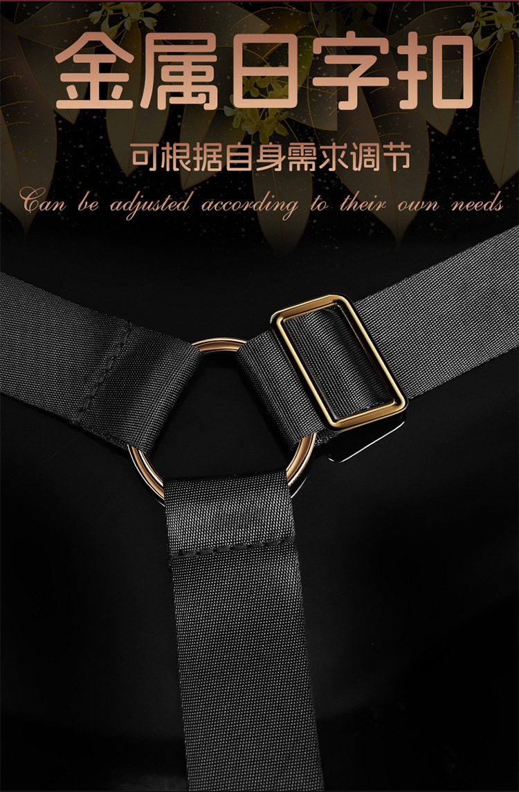 Bed Restraint Set with Alloy Clips, Black Polyester Bondage Kit for Couples — detail image 9