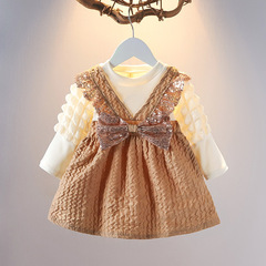 Girls' 2022 New Spring and Autumn Children's Fashionable Internet Celebrity Baby Girl Spring Dress Princess Skirt Dropshipping One Piece