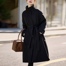 时尚中长款羽绒服女2024年冬装新款宽松大码洋气保暖加厚风衣外套