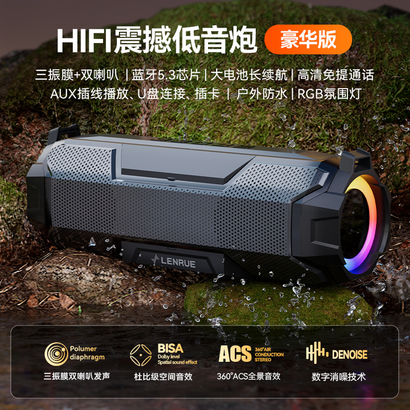 Sonido Bluetooth inteligente al aire libre colorido mecha de alta calidad portátil a prueba de agua alto volumen subwoofer
