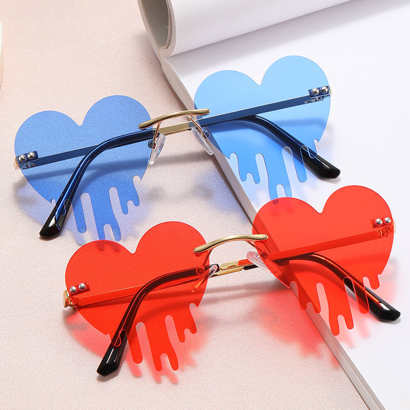 Gafas de sol de fiesta de amor de moda Europa y América derritiendo personalidad amor lágrimas gafas de sol hombres y mujeres tendencia sunglasses