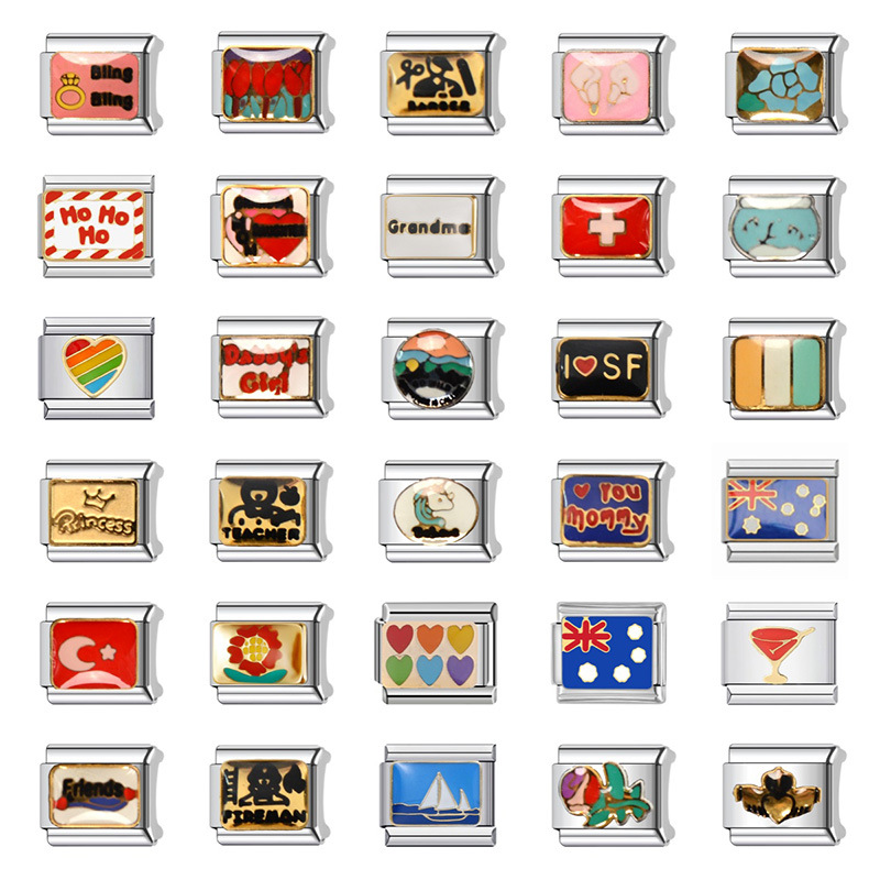 Italian Style Cartoon Detachable Splicing Module Bracelet Buckle Accessories DIY Couple Jewelry Accessible Luxury Watch Strap