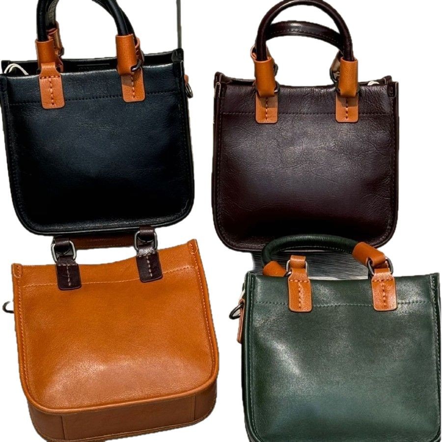 Classic Top Grain Cowhide Small Square Bag - Minimalist Genuine Leather Crossbody & Handbag For Women, Factory Direct - Thumbnail 5