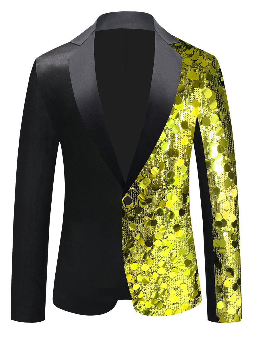 Costume da ballo con blazer e paillettes da uomo, nuovo per Halloween, costume da presentatore, europeo e americano, transfrontaliero_voghion.com