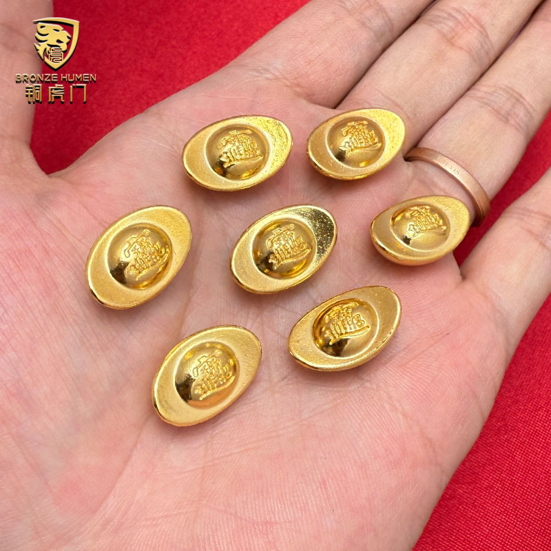 大型固体砂金メッキインゴット模造金インゴット装飾品宝の穀物ポット宝のタンク装飾品|undefined
