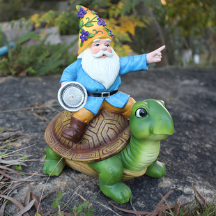 New dwarf turtle solar garden statue home outdoor lawn solar lamp decoration animal ornaments
