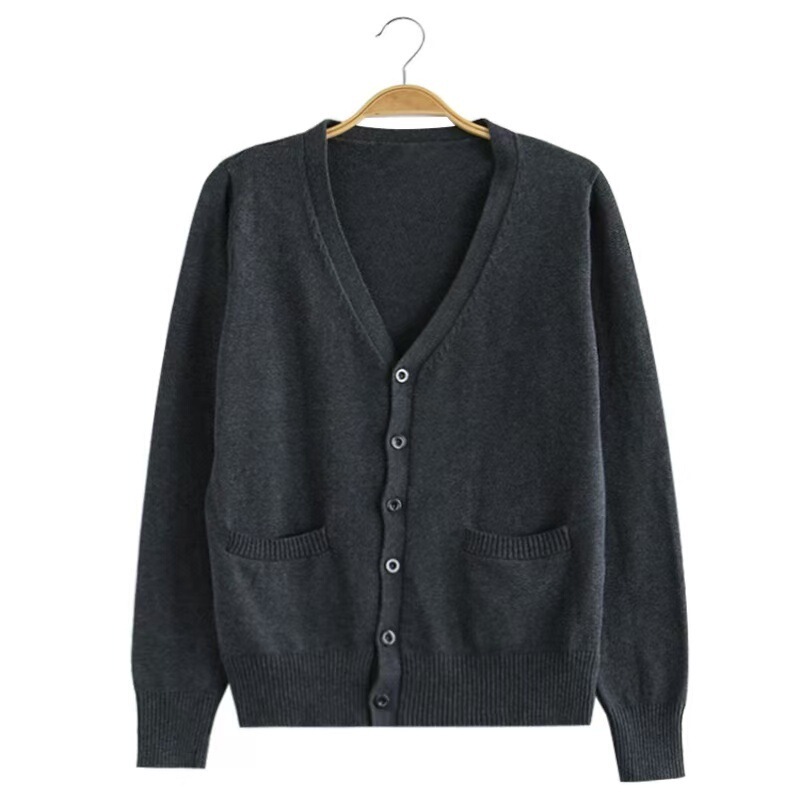 JK 制服セーターカーディガン卸売ベーシックジャケット女性の秋と冬のカレッジスタイルニットセータージャケット V ネック|undefined