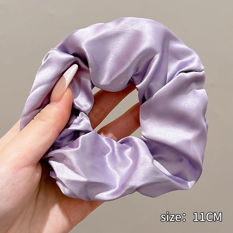 Corbata de pelo de intestino de lunares de crema grande coreana, gomas de goma de cola de caballo suaves para mujer, accesorios para el cabello de bola, accesorios para el cabello, cuerda para la cabeza