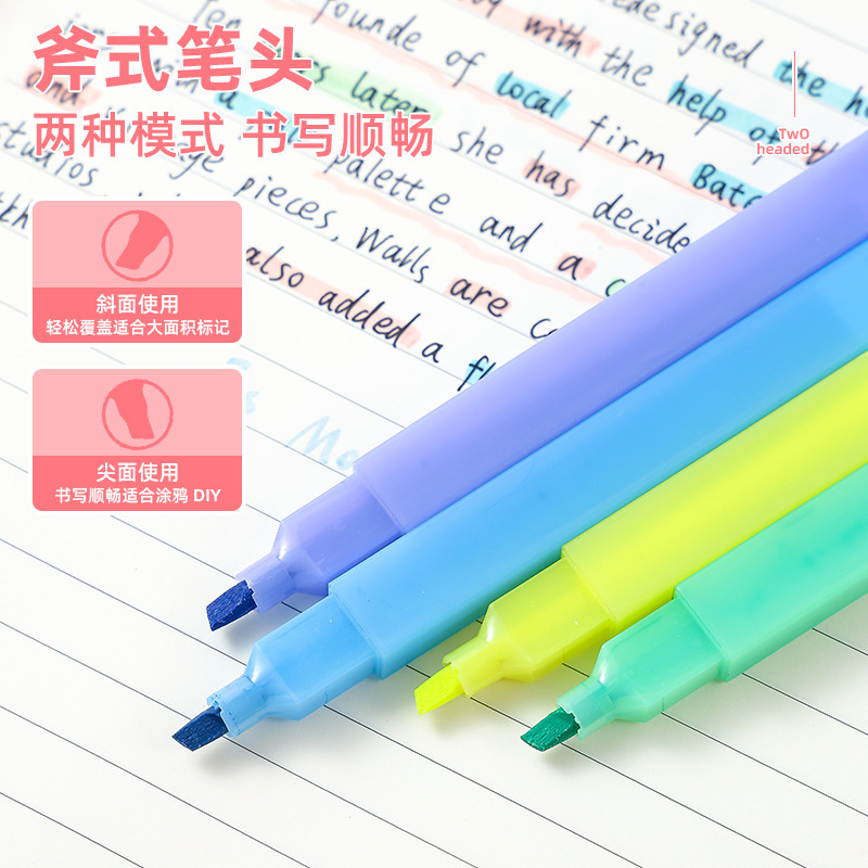 El nuevo resaltador de color estrella transfronterizo, lápiz de marcado clave de color de alto valor, bolígrafo fluorescente de color de protección de ojos de cuentas de mano para estudiantes